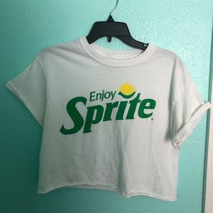 White Sprite®️crop top Tee
